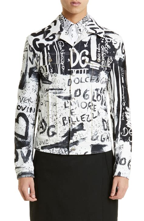 dolce gabbana graffiti coat